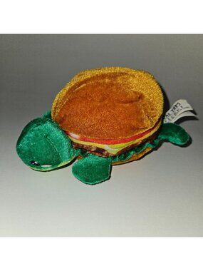 Turtle Hamburger Plush Stuffed Animal Small 6" Long Ideal Toys Direct